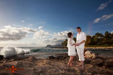 Koolina Honeymoon Photography photographed at secret beach oahu hawaii
