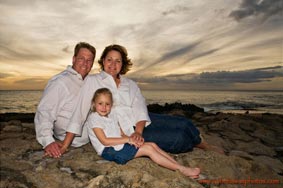 Sunset Family Portrait Secret Beach Oahu