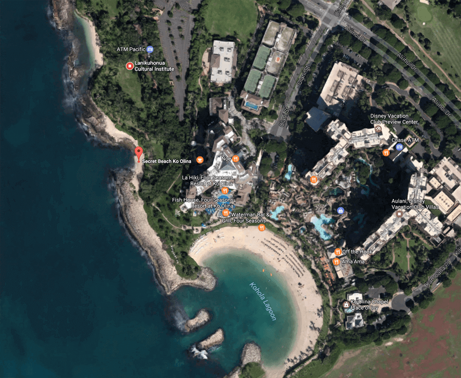 Secret Beach Koolina Resort Map And Directions