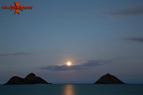 Oahu moonrise photography