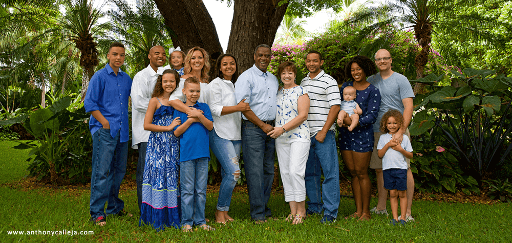 Three Generation Family Portrait - Oahu Garden Photography