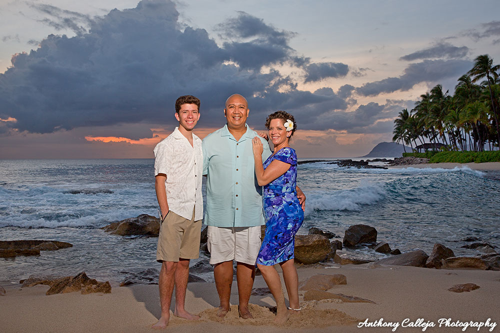 Sunset Family Photo Session, Secret Beach, KoOlina, Oahu, Hawaii