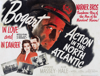 Action in the North Atlantic: Merchant Marine sailors Joe Rossi (Humphrey Bogart) and Steve Jarvis (Raymond Massey) are charged with getting a supply vessel to Russian allies as part of a sea convoy. When the group of ships comes under attack from a German U-boat, Rossi and Jarvis navigate through dangerous waters to evade Nazi naval forces. Though their mission across the Atlantic is extremely treacherous, they are motivated by the opportunity to strike back at the Germans, who sank one of their earlier ships. 1943