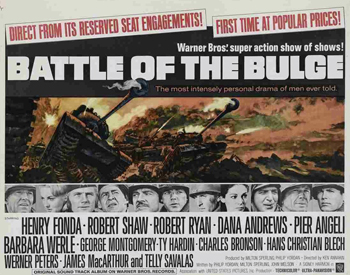 Battle of the Bulge: American Lt. Col. Dan Kiley (Henry Fonda), a military intelligence whiz, discovers that the Nazis are planning to attack Allied forces near Belgium. Certain that the exhausted enemy can't muster much force, Gen. Joe Grey (Robert Ryan) isn't convinced by Kiley's findings, and his men pay the price when the German tanks begin their offensive. In the heat of this key World War II battle, Kiley must come up with a plan when it becomes clear that the Nazis are trying to steal fuel from the Allies. (1965)