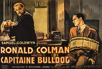 Bulldog Drummond: Urbane sleuth Drummond (Ronald Colman) and his man, Algy, help a woman (Joan Bennett) who answers their ad in the London Times. 1929
