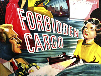 Forbidden Cargo: After a successful sting, narcotics agent Michael Kenyon (Nigel Patrick) receives a tip that a drug smuggling operation is underway. A series of clues lead Kenyon to suspect Rita Compton (Elizabeth Sellars) and her brother, Roger (Terence Morgan). He trails the siblings as they head to Cannes, France, for a supposed vacation. When he goes undercover to gain the confidence of the lovely Rita, he soon develops feelings for her. As new details emerge, Kenyon realizes all is not as it seems.1954