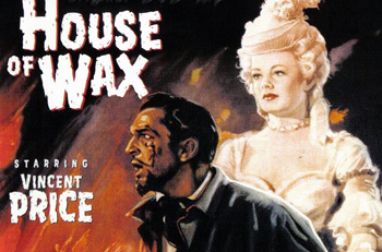 House of Wax: Wax sculptor Henry (Vincent Price) is horrified to learn that his business partner, Matthew (Roy Roberts), plans on torching their wax museum to collect on the insurance policy. Henry miraculously survives a fiery confrontation with Matthew and re-emerges some years hence with a museum of his own. But when the appearance of Henry's new wax sculptures occurs at the same time that a number of corpses vanish from the city morgue, art student Sue Allen (Phyllis Kirk) begins suspecting wrongdoing. (1953