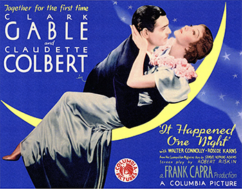 It Happened One Night: In Frank Capra's acclaimed romantic comedy, spoiled heiress Ellie Andrews (Claudette Colbert) impetuously marries the scheming King Westley, leading her tycoon father (Walter Connolly) to spirit her away on his yacht. After jumping ship, Ellie falls in with cynical newspaper reporter Peter Warne (Clark Gable), who offers to help her reunite with her new husband in exchange for an exclusive story. But during their travels, the reporter finds himself falling for the feisty young heiress. (1934)