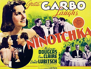 Ninotchka: A no-nonsense diplomat of the Soviet Union, Nina Ivanovna Ninotchka Yakushova (Greta Garbo) arrives in Paris to ensure the sale of jewels seized during the Russian Revolution. Meanwhile, carefree bachelor Count Leon d'Algout (Melvyn Douglas) attempts to intercept the valuables on behalf of their former owner, the Grand Duchess Swana (Ina Claire). Despite their conflicting allegiances, the icy Ninotchka soon warms to Leon's charms, reluctantly going against her better judgment. 1939