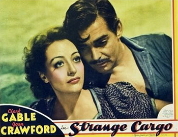Strange Cargo: In a French Guiana penal colony, an escape attempt by hardened criminal Verne (Clark Gable) is thwarted by jaded prostitute Julie (Joan Crawford). Undaunted, Verne blackmails brutal killer Moll (Albert Dekker) to join his escape but is left behind only to be provided the route by a mysterious new prisoner, Cambreau (Ian Hunter). On the way to find Moll, Verne rescues Julie, and when they join the escape party, they find that Cambreau has a powerful, mysterious influence over the motley group. 1940