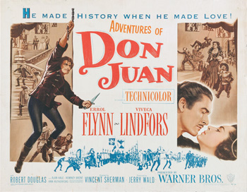 Adventures of Don Juan: Don Juan de Maraña (Errol Flynn) is a Spanish nobleman with a reputation for having many lovers, but the woman who has truly captured his heart is none other than Queen Margaret (Viveca Lindfors), who is unhappily married to King Philip III (Romney Brent). When Don Juan uncovers a plot by the devious Duke de Lorca (Robert Douglas) to dethrone the royal family, he rallies his trusted friends and rushes to defend both his country and his beloved queen. 1948