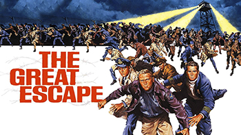 The Great Escape: Imprisoned during World War II in a German POW camp, a group of Allied soldiers are intent on breaking out, not only to escape, but also to draw Nazi forces away from battle to search for fugitives. Among the prisoners determined to escape are American Captain Virgil Hilts and British Squadron Leader Roger Bartlett. Outwitting their captors by digging a tunnel out of the prison grounds, the soldiers find the stakes much higher when escape becomes a reality.  1963