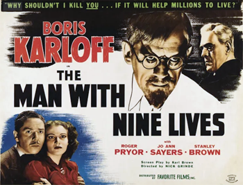 The Man with Nine Lives: Missing for ten years, Dr Leon Kravaal has been found. Frozen solid in a block of ice, Kravaal was conducting forbidden experiments in human cryogenics when he became trapped within his own freezer. Thawed out by Tim Morgan and Judy Blair, Kravaal vows to continue his research, using his enemies as guinea pigs. 1940