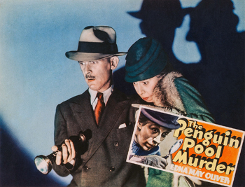 The Penguin Pool Murder: New York schoolmarm Hildegarde Withers (Edna May Oliver) assists Detective Inspector (James Gleason) with an investigation involving a corpse found in an aquarium.