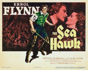 The Sea Hawk: As Spain prepares an armada to invade England, British privateer Geoffrey Thorpe (Errol Flynn) embarks on a mission to loot Spanish ships. When he captures the vessel carrying ambassador Don Jose Alvarez de Cordoba (Claude Rains), the dashing captain falls for his niece, the beautiful Dona Maria (Brenda Marshall), who settles comfortably in England. Dedicated to protecting British interests, Thorpe heads out to sea on a dangerous expedition that may determine the country's fate. 1940