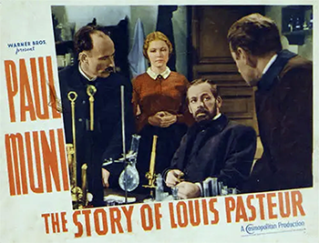 The Story of Louis Pasteur: French chemist and microbiologist Louis Pasteur (Paul Muni) is on a quest to cure the ailments of the 19th century. But he's thwarted at every turn by skeptical fellow scientists, chief among them Dr. Charbonnet (Fritz Leiber). He draws scorn when he supports the germ theory, advocating that doctors should wash their hands and sterilize their instruments before working on patients. But Pasteur perseveres, and when anthrax becomes a scourge, he holds the key to solving the epidemic.