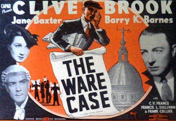 The Ware Case: The Ware Case is a 1938 British drama film directed by Robert Stevenson and starring Clive Brook, Jane Baxter, and Barry K. Barnes.