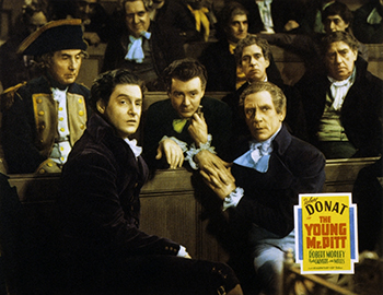 The Young Mr. Pitt: In 1783 England, King George III appoints William Pitt (Robert Donat), only 24 years old, as prime minister. When members of Parliament refuse to take Pitt seriously, he calls for a general election and wins. Pitt works to reform England, focusing on rebuilding the navy while across the sea in France, Napoleon Bonaparte begins his conquest of Europe. After rejecting an alliance with France, he puts his own mind at ease by selecting Admiral Horatio Nelson to lead the fleet. 1942