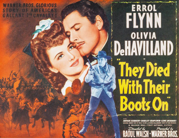 They Died with Their Boots On: George Armstrong Custer (Errol Flynn) is a rebellious but ambitious soldier, eager to join the Civil War. During the war, Custer had numerous successes to his credit, despite disobeying orders. After the war concludes, he marries Libby Bacon (Olivia de Havilland) and is assigned to the Dakota Territory. Custer negotiates honestly with the Sioux regarding land, but due to corruption by others, a battle with Sitting Bull's forces ensues at Little Bighorn. 1941