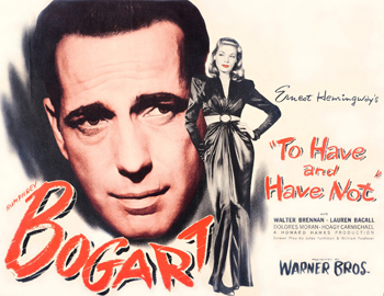 To Have and Have Not: In Vichy France, fishing boat captain Harry (Humphrey Bogart) avoids getting involved in politics, refusing to smuggle French Resistance fighters into Martinique. But when a Resistance client is shot before he can pay, Harry agrees to help hotel owner Gerard (Marcel Dalio) smuggle two fighters to the island. Harry is further swayed by Slim (Lauren Bacall), a wandering American girl, and when the police take his friend Eddie (Walter Brennan) hostage, he is forced to fight for the Resistance. 1944