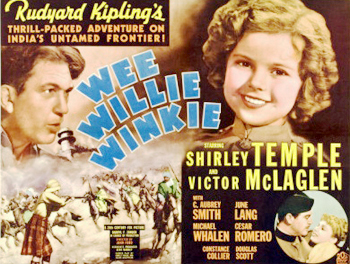 Wee Willie Winkie: With her widowed mother (June Lang), precocious Priscilla (Shirley Temple) travels to India to live with her grandfather, Col. Williams (C. Aubrey Smith). A stern officer in the British army, the colonel makes it clear that a military garrison isn't any place for a child. Priscilla proves otherwise, befriending tenderhearted Sgt. MacDuff (Victor McLaglen), getting caught up in the plot of a rebel leader (Cesar Romero) and charming everyone in sight. (1937)